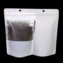 Matte Half Winter Moon White Metallic Foil Stand Strong® Bags with Hang Hole