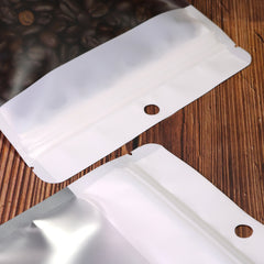 Matte Half Winter Moon White Metallic Foil Stand Strong® Bags with Hang Hole