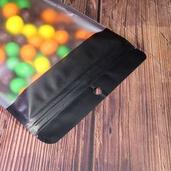 Matte Half Waxed Black Metallic Foil Stand Strong® Bags with Hang Hole