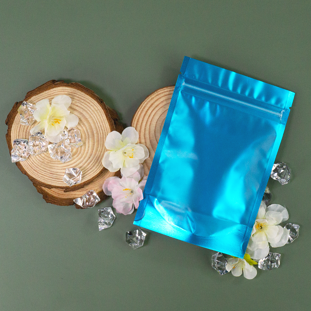 Matte Half Frosty Blue Plastic Stand Strong® Bags
