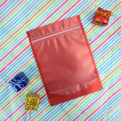 Matte Half Rose Red Plastic Stand Strong® Bags