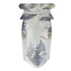Clear and Silver Chrome Metallic Mylar Bottle Shaped Stand Strong® Bags