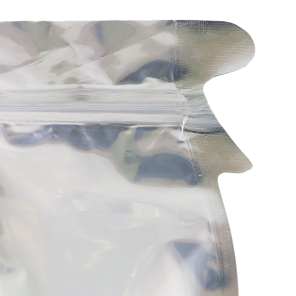 Clear and Silver Chrome Metallic Mylar Bottle Shaped Stand Strong® Bags