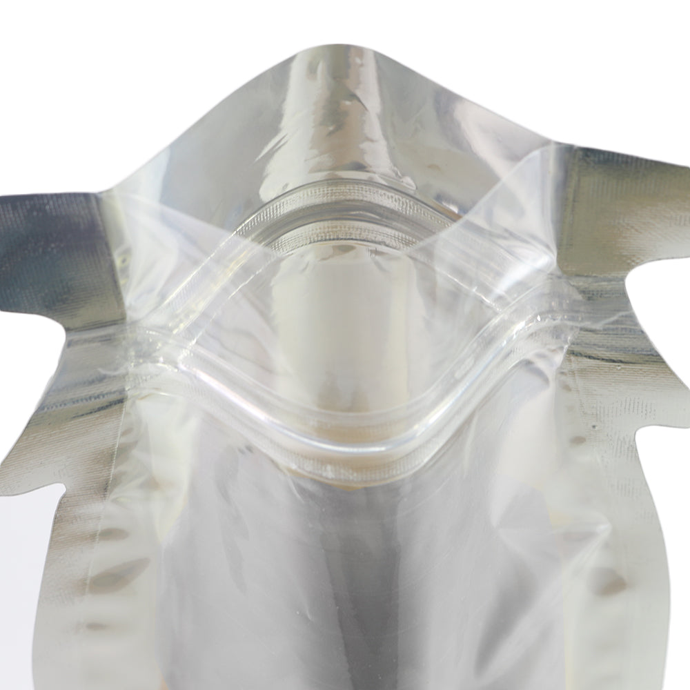 Clear and Silver Chrome Metallic Mylar Bottle Shaped Stand Strong® Bags