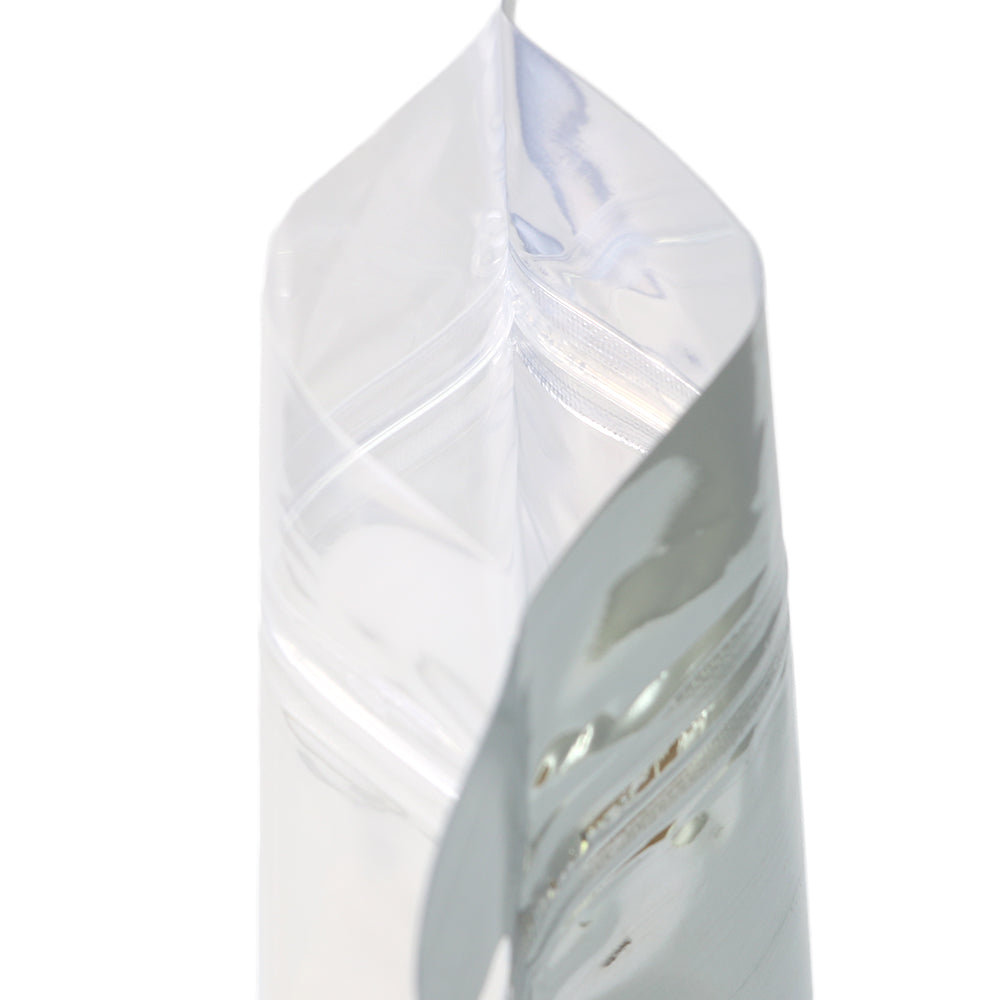 Clear and Silver Chrome Metallic Mylar Bottle Shaped Stand Strong® Bags