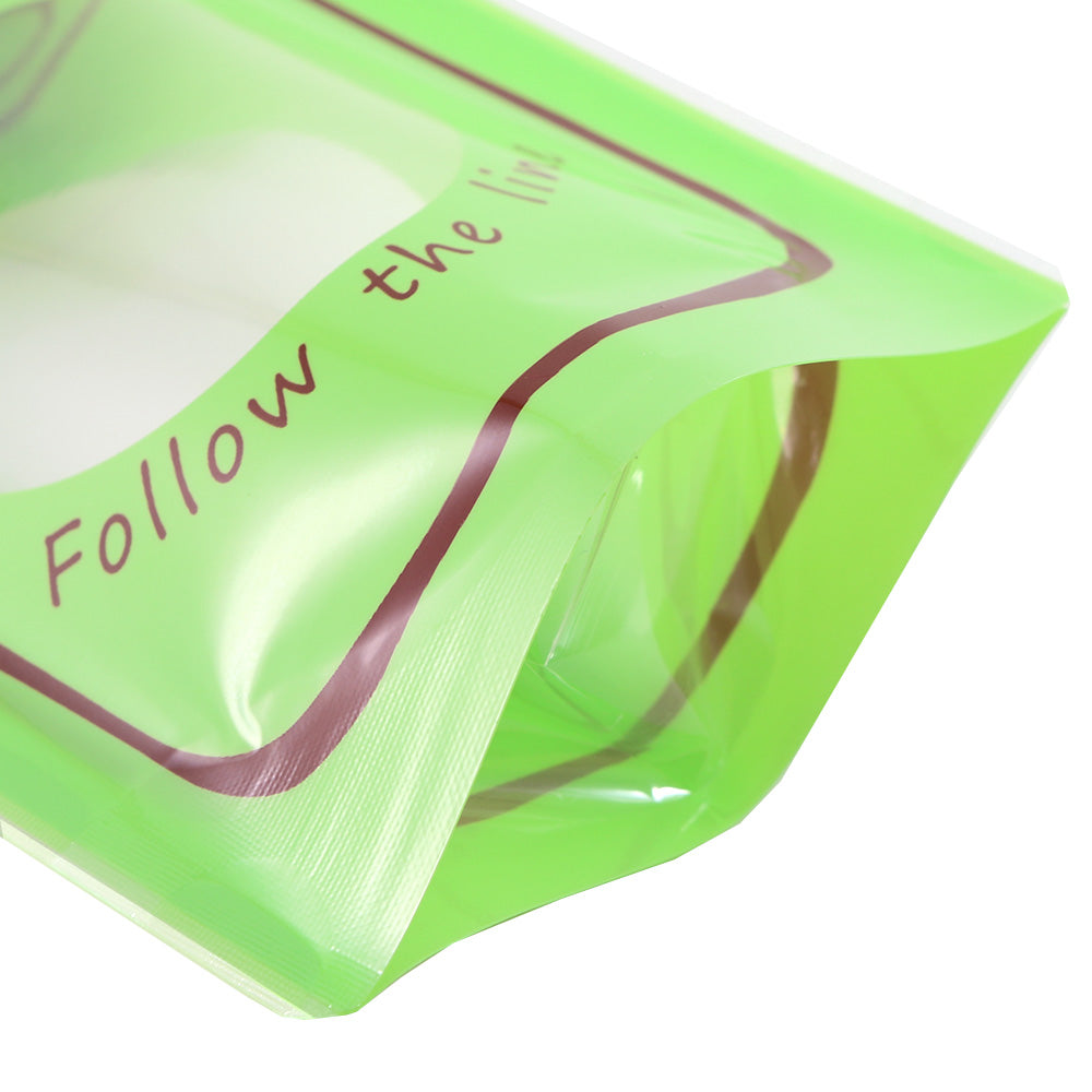 Glossy Honeydew Green Printed Bottle Design Stand Strong® Bags