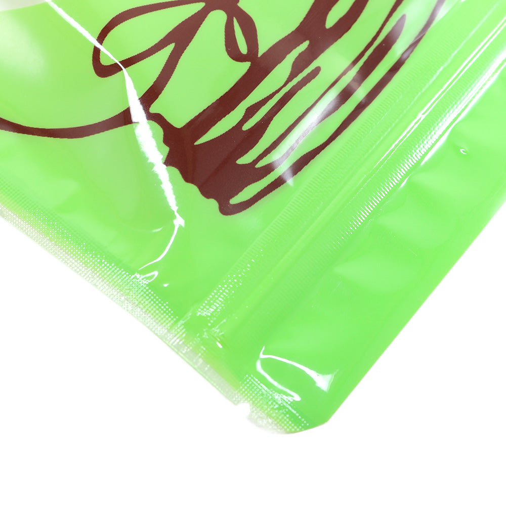 Glossy Honeydew Green Printed Bottle Design Stand Strong® Bags