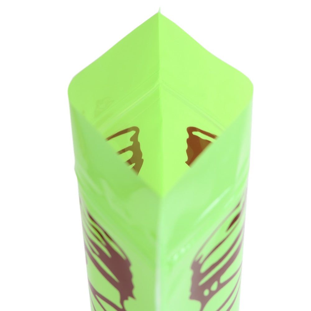 Glossy Honeydew Green Printed Bottle Design Stand Strong® Bags