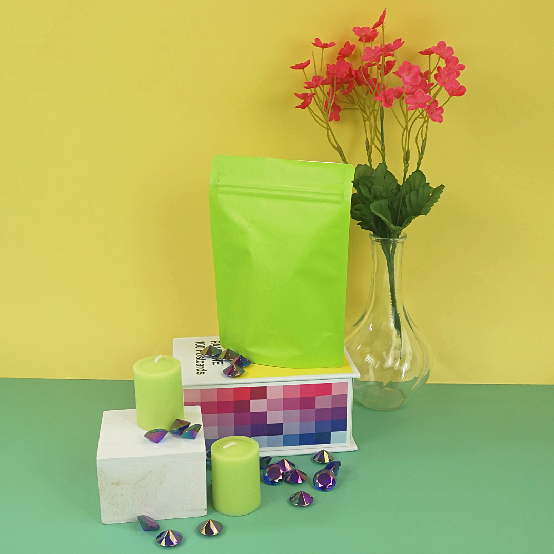 Double-Sided Matte Lime Green Aluminum Stand Strong® Bags