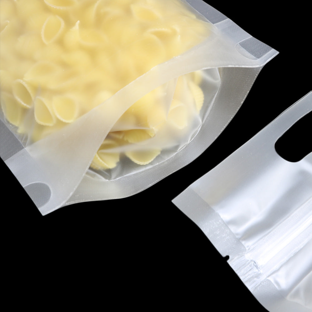 Cloudy Translucent Polyethylene Stand Strong® Bags with Die Cut Handles