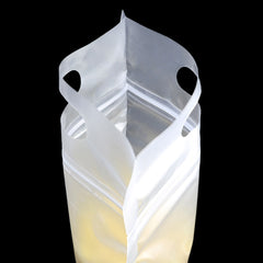 Cloudy Translucent Polyethylene Stand Strong® Bags with Die Cut Handles