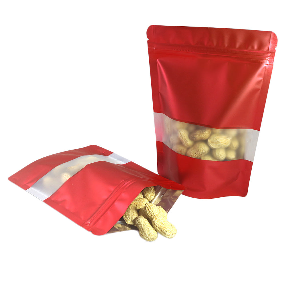 Matte Hydrant Red Frosted Window Mylar Stand Strong® Bags