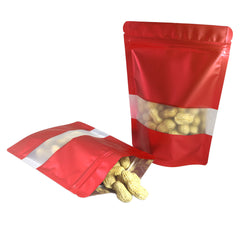 Matte Hydrant Red Frosted Window Mylar Stand Strong® Bags