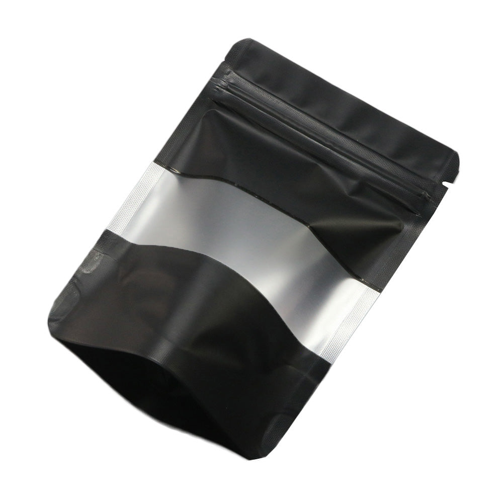 Matte Waxed Black Window Mylar Stand Strong® Bags