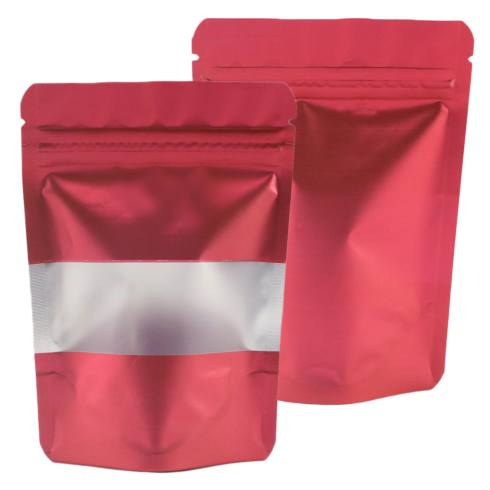 Matte Hydrant Red Frosted Window Mylar Stand Strong® Bags