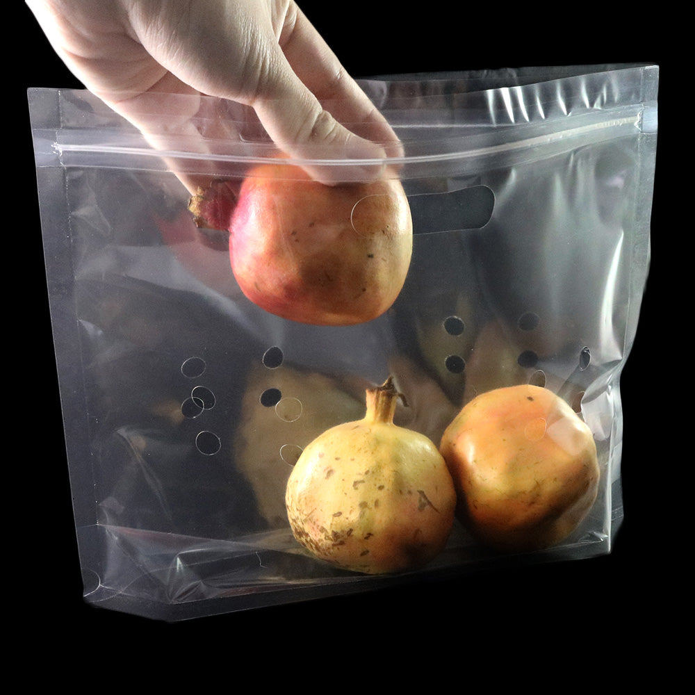 Holy Clear Polyethylene Stand Strong® Bags with Die Cut Handles and Vent Holes