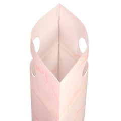 Matte Peach Pink Rice Paper Clear Window Stand Strong® Bags with Die Cut Handles