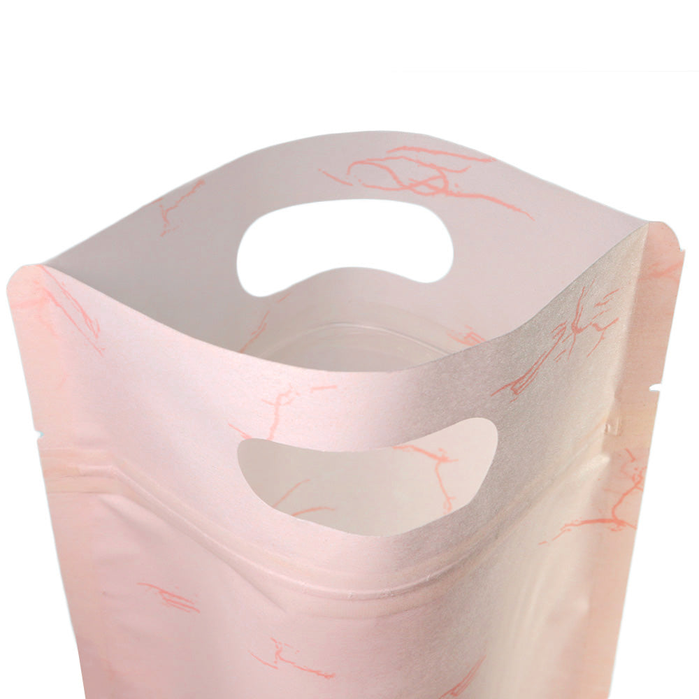 Matte Rice Paper Clear Window Stand Strong® Bags with Die Cut Handles