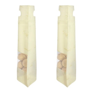 QQ Studio® Matte Faded Yellow Rice Paper Clear Window Stand QuickQlick® Bags with Die Cut Handles