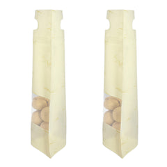 Matte Faded Yellow Rice Paper Clear Window Stand Strong® Bags with Die Cut Handles