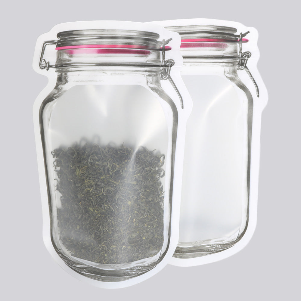 Translucent Glass Bottle Shaped Jarring Red Lid Design Polyethylene Stand Strong® Bags