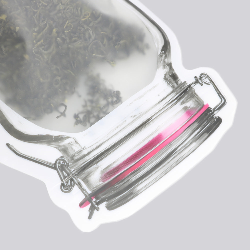 Translucent Glass Bottle Shaped Jarring Red Lid Design Polyethylene Stand Strong® Bags