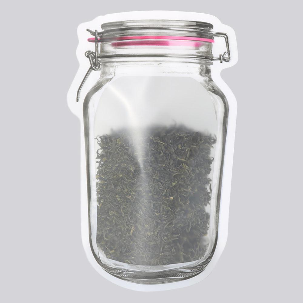 Translucent Glass Bottle Shaped Jarring Red Lid Design Polyethylene Stand Strong® Bags