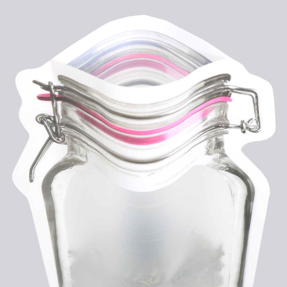 Translucent Glass Bottle Shaped Jarring Red Lid Design Polyethylene Stand Strong® Bags