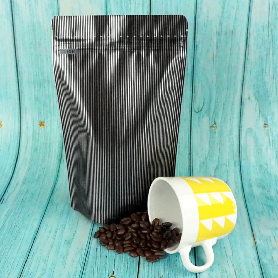 Double-Sided Pinstripe Black Mylar Stand Strong® Bags