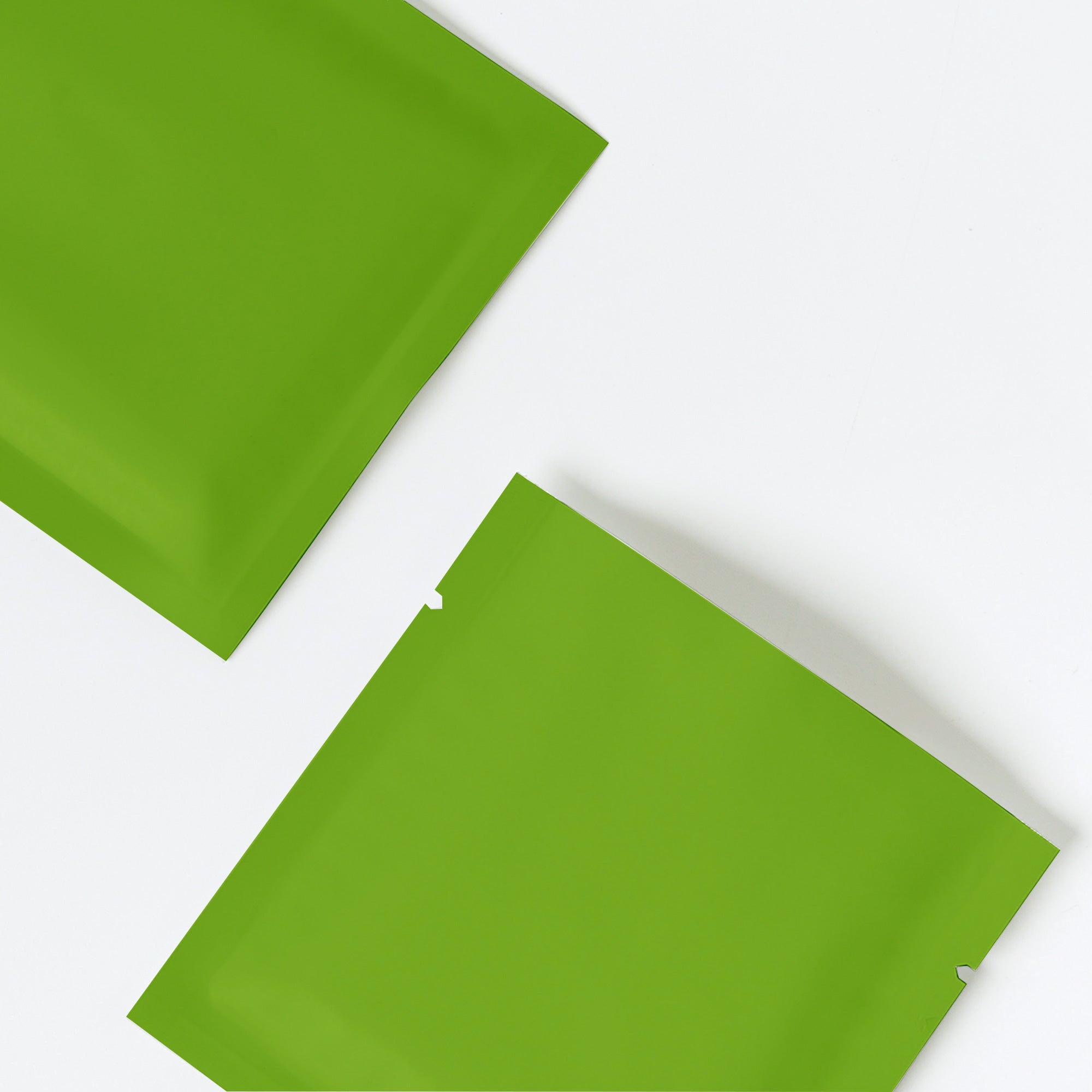Matte Herbal Green Aluminum Foil Open Fill Bags