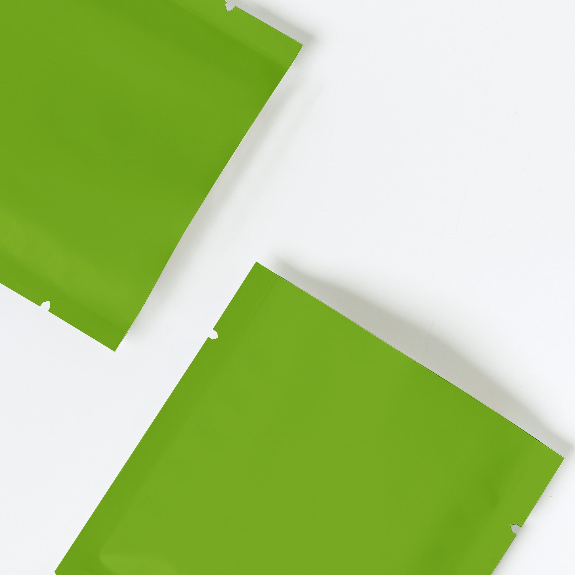 Matte Herbal Green Aluminum Foil Open Fill Bags