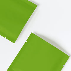 Matte Herbal Green Aluminum Foil Open Fill Bags