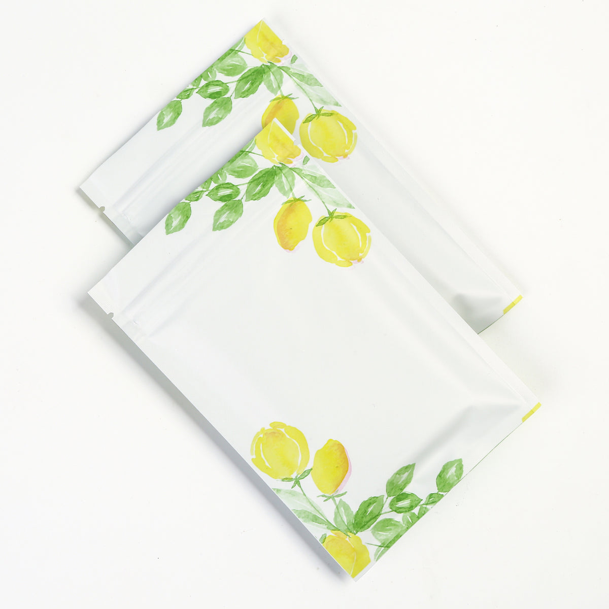 Matte Tulip White Flower Designed Foil Zipper Seal Bags