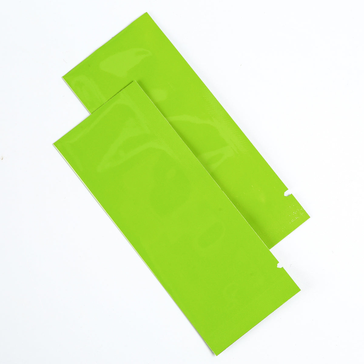 Double-Sided Glossy Key Lime Green Aluminum SlickSeal™ Stick Pouches