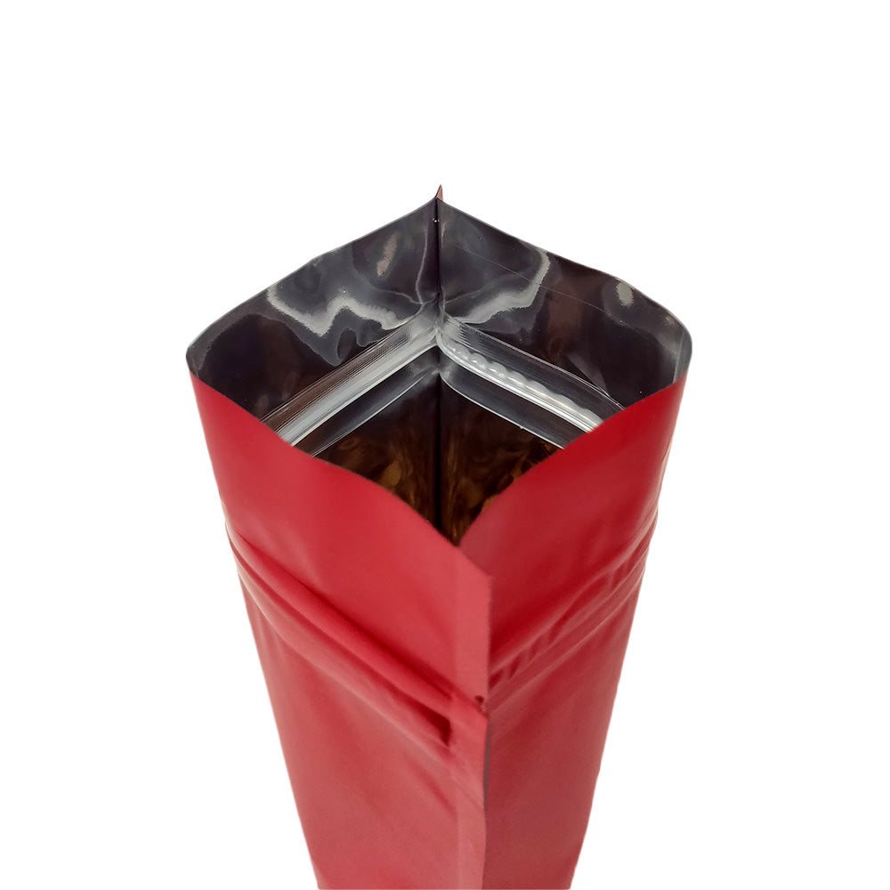 Matte Strawberry Red Mylar Stand Strong® Bags