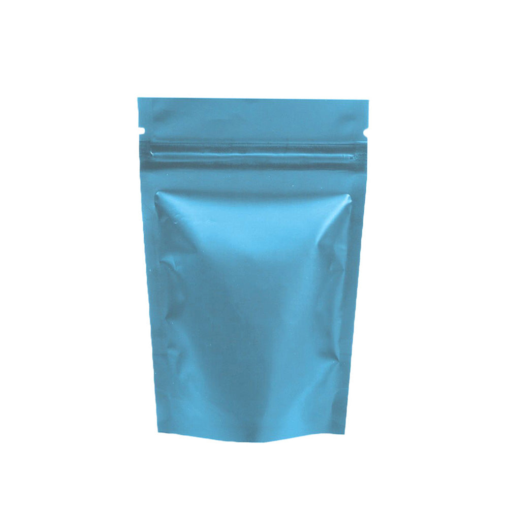 Half Electric Blue Metallic Mylar Stand Strong® Bags