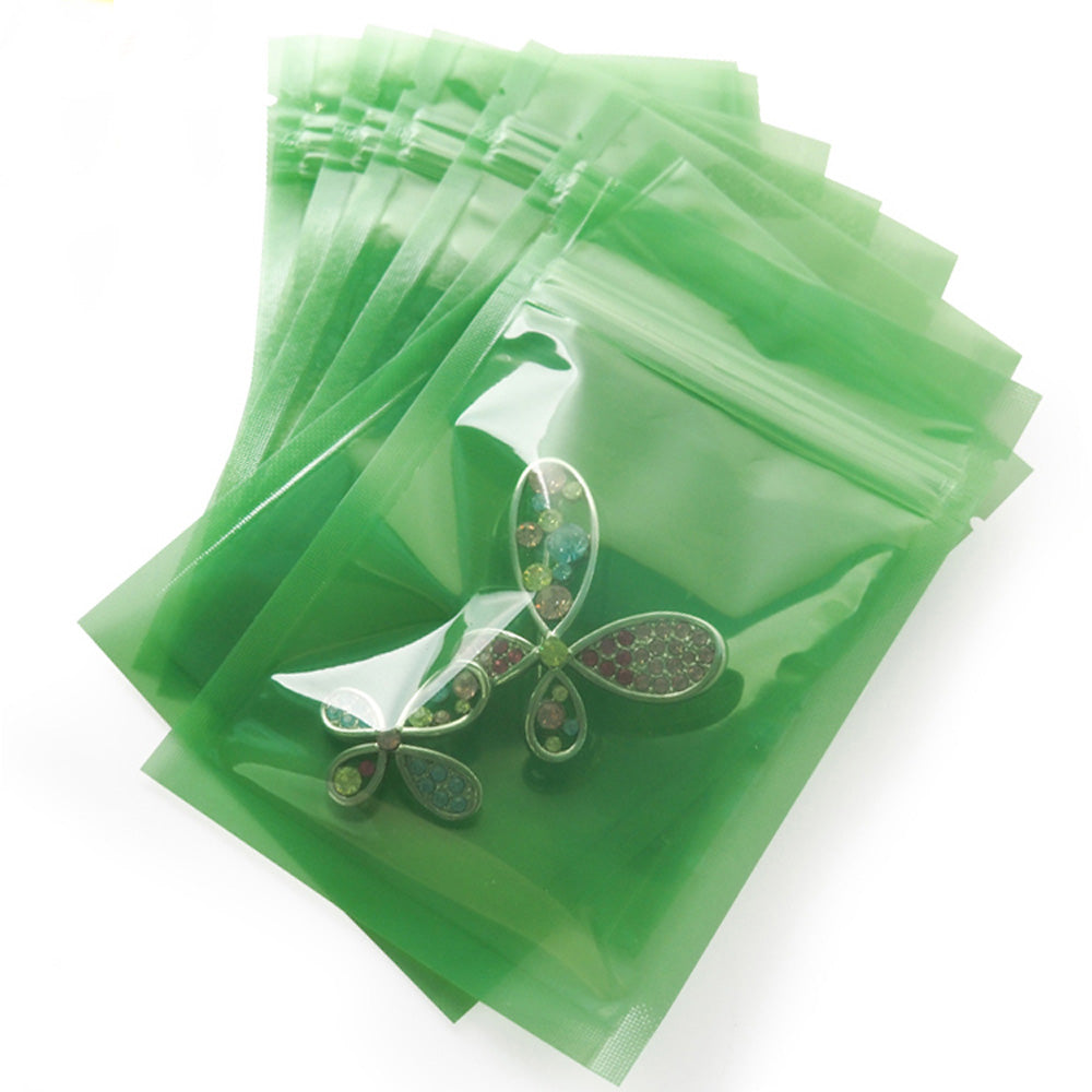 Glossy Cactus Green Plastic Flat QuickQlick® Bags