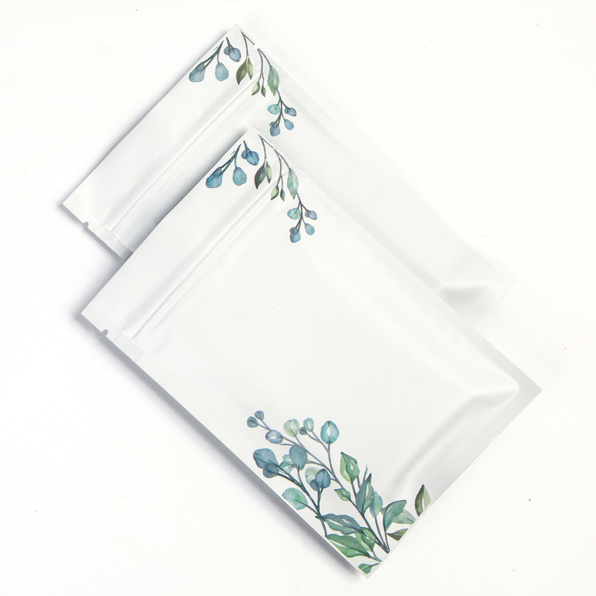 Matte Winter Meadow White Foil Zipper Seal Bags