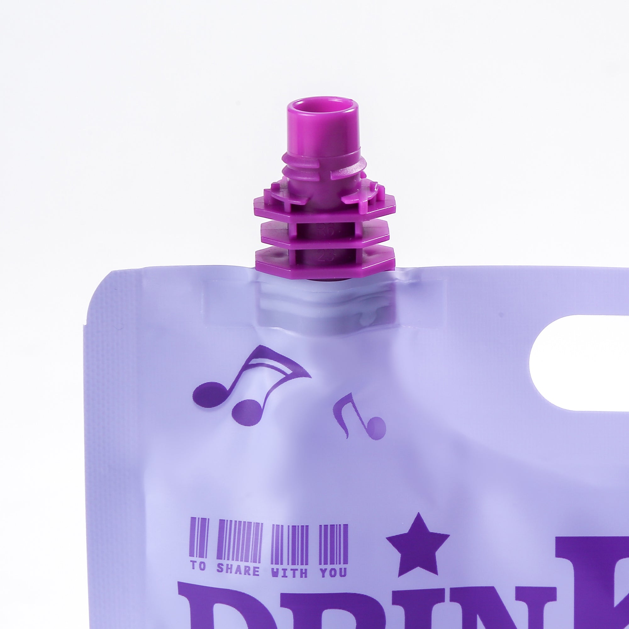 Matte Passion Fruit Purple Designed Drink Pouches with Screw Cap Spout