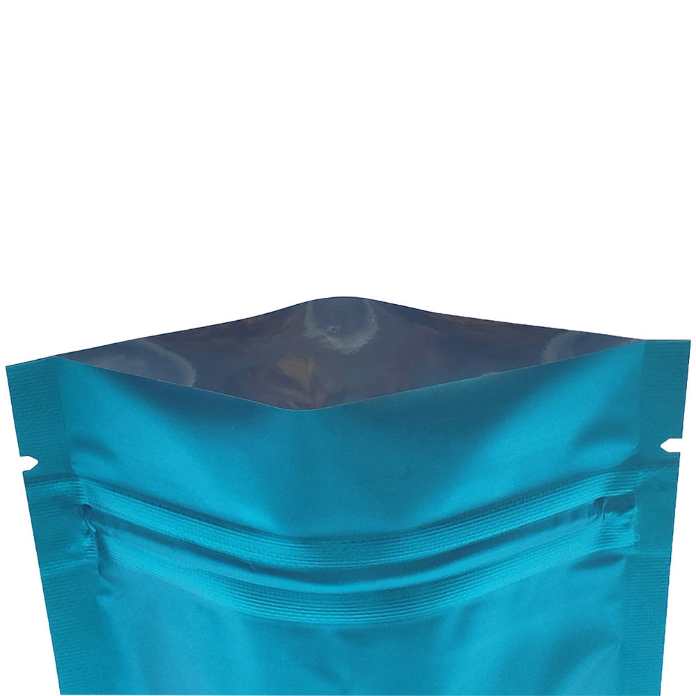 Matte Cool Blue Mylar Stand Strong® Bags