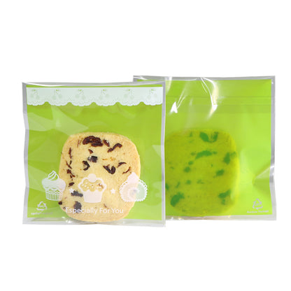 Transparent Bakery Printed Designs Plastic Self-Adhesive Bags