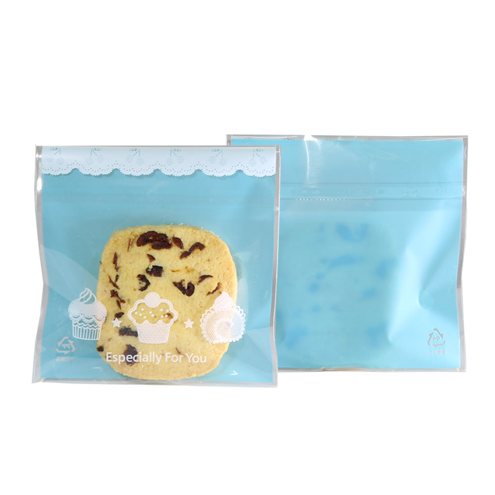 Transparent Bakery Printed Designs Plastic Self-Adhesive Bags