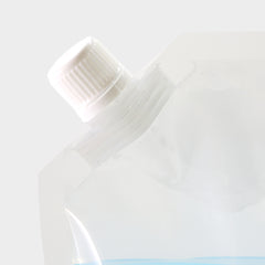 Glossy Clarity Clear Plastic Stand Pouch with Corner Screw Cap Spout and Carry Out Hang Hole