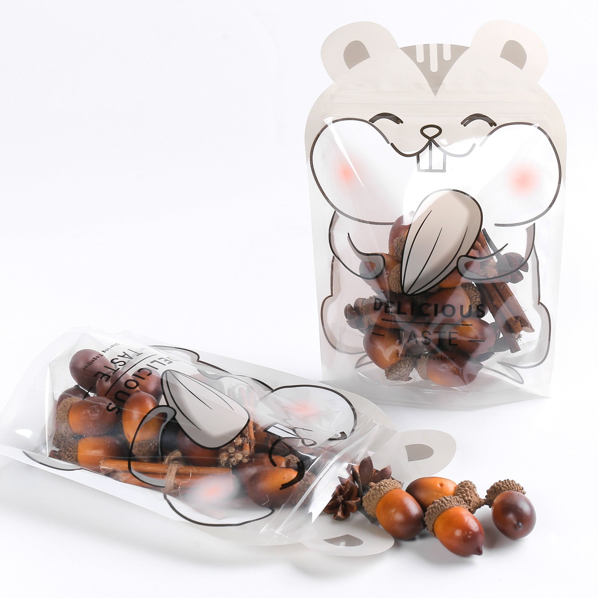 Chipmunk Gray Stand Strong® Bags with Animal Print Window