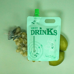 Matte Melon Green Designed Drink Pouches with Screw Cap Spout