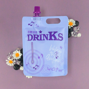 QQ Studio Matte Passion Fruit Purple Designed Drink Pouches with Screw Cap Spout