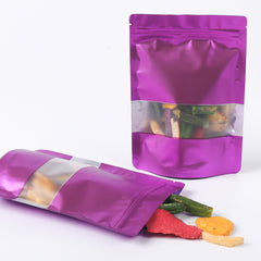 Matte Acai Purple Frosted Window Mylar Stand Strong® Bags