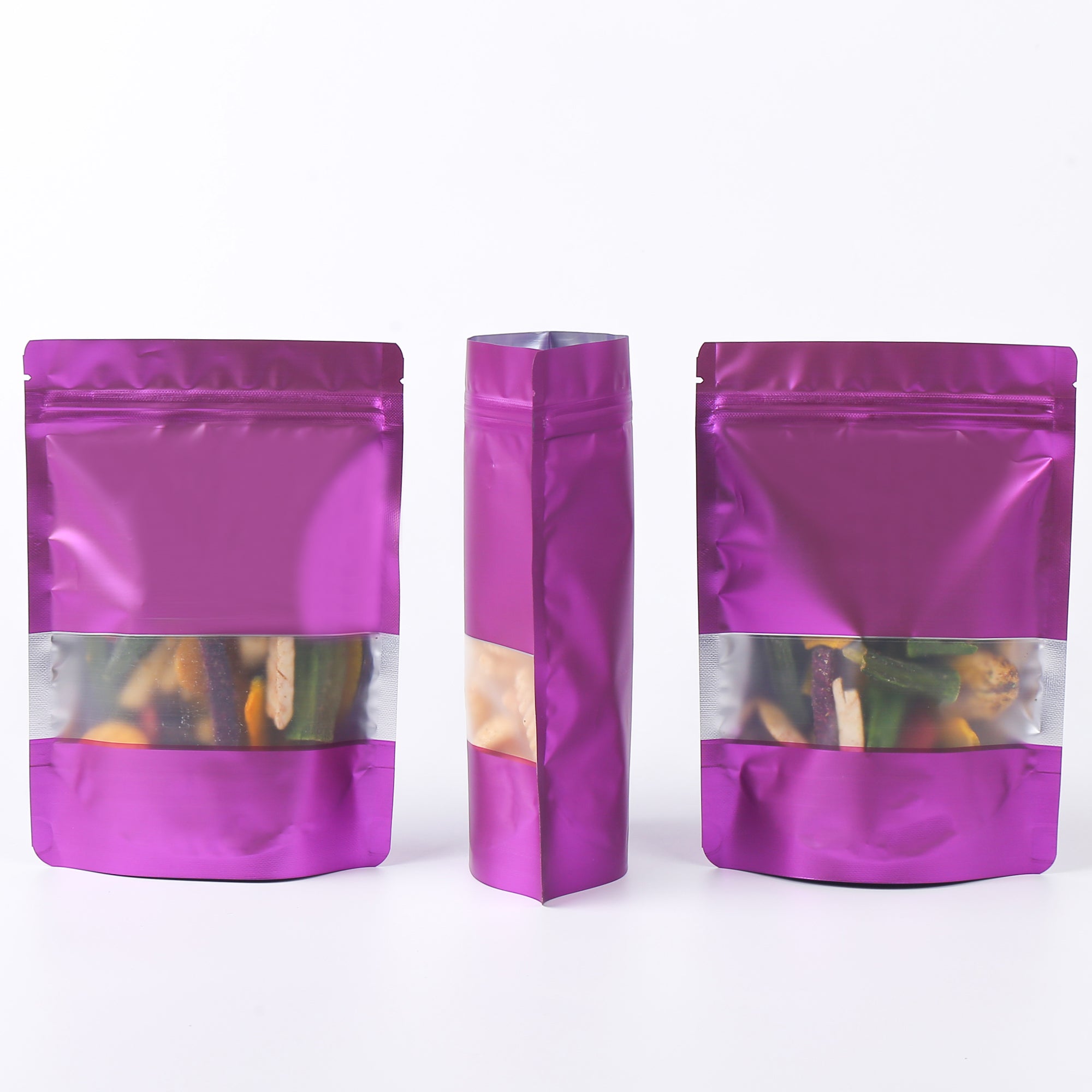 Matte Acai Purple Frosted Window Mylar Stand Strong® Bags