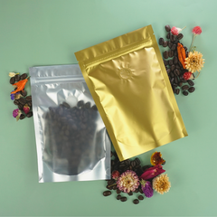 Single Side Matte Chardonnay Coffee Gold Metallic Mylar Stand Strong® Coffee Valve Bags