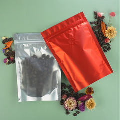 Single Side Matte Barista Brick Red Metallic Mylar Stand Strong® Coffee Valve Bags